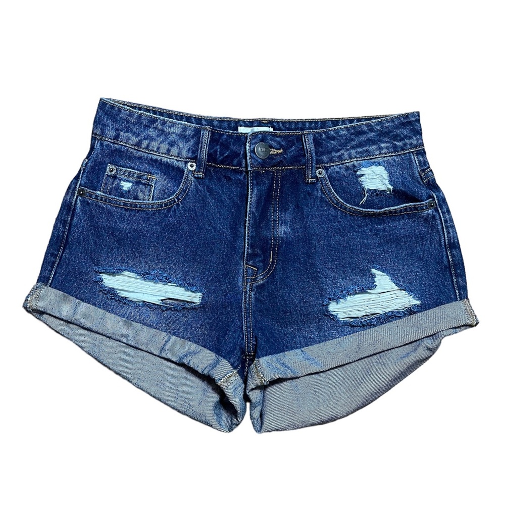 Amuse Society Crossroads Buttonfly Distressed Denim Shorts Sz 26